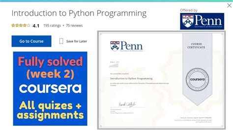 Solutions Folder:- https://ko-fi. . Introduction to pythonprogramming coursera answers github